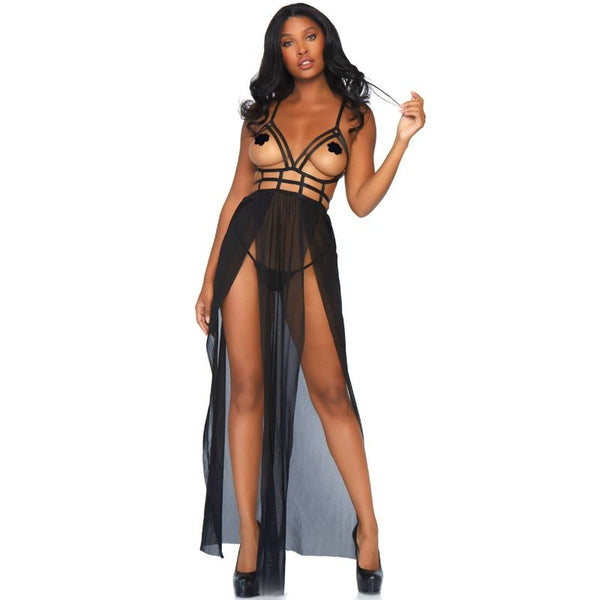 LEG AVENUE - CAGE MAXI DRESS AND THONG S/M