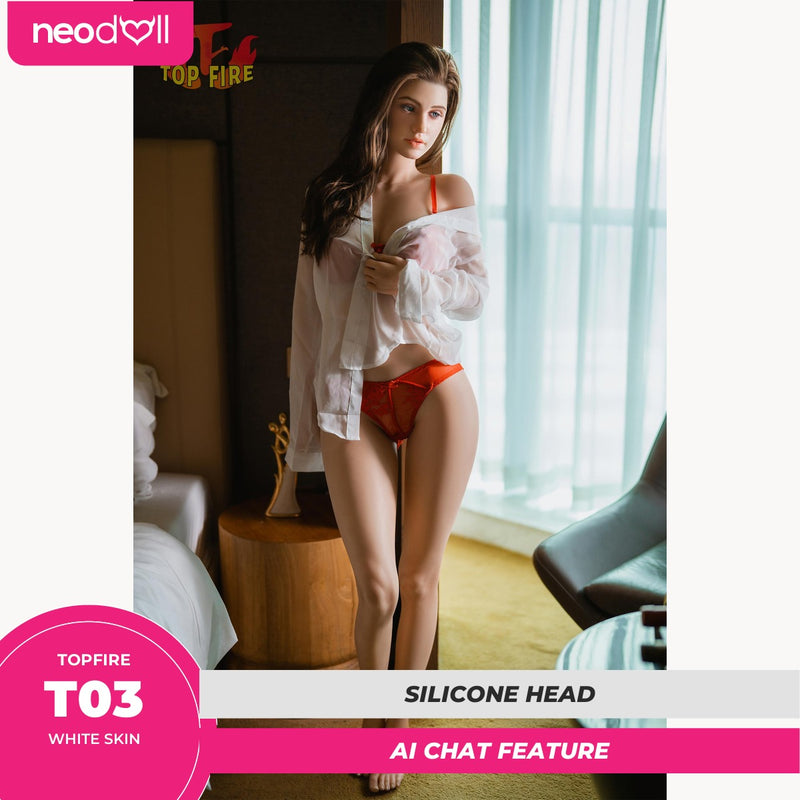 Topfire T03 - AI Talking Silicone Sex Doll Head - Heated Oral Suction - M16 Compatible - White video