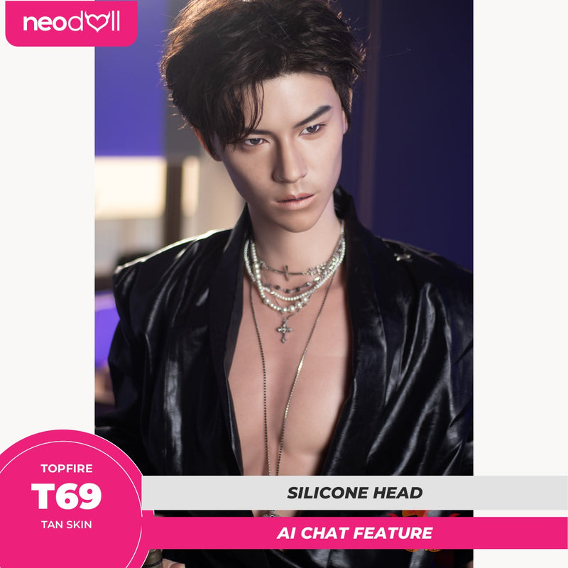 Topfire T69 - AI Talking Silicone Sex Doll Head (Male) - Heated Oral Suction - M16 Compatible video