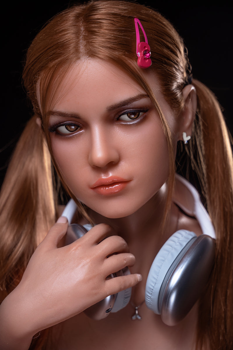 [HEAD-SY-M6#-TAN-SILICONE-BROWN-M16-IMPLANTED HAIR-MOVABLE JAW] video