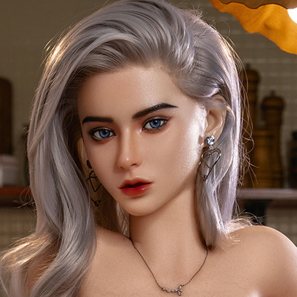 [HEAD-SY-M12-NATURAL-SILICONE-BROWN-M16-IMPLANTED HAIR-MOVABLE JAW]