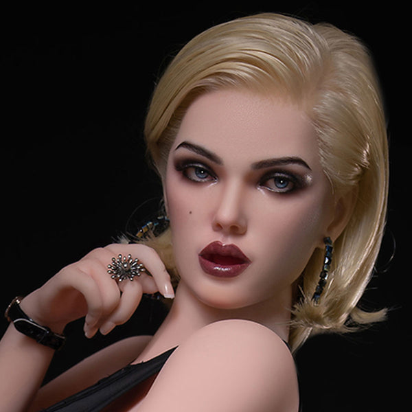 [HEAD-SY-M14#-NATURAL-SILICONE-BROWN-M16-IMPLANTED HAIR-MOVABLE JAW]