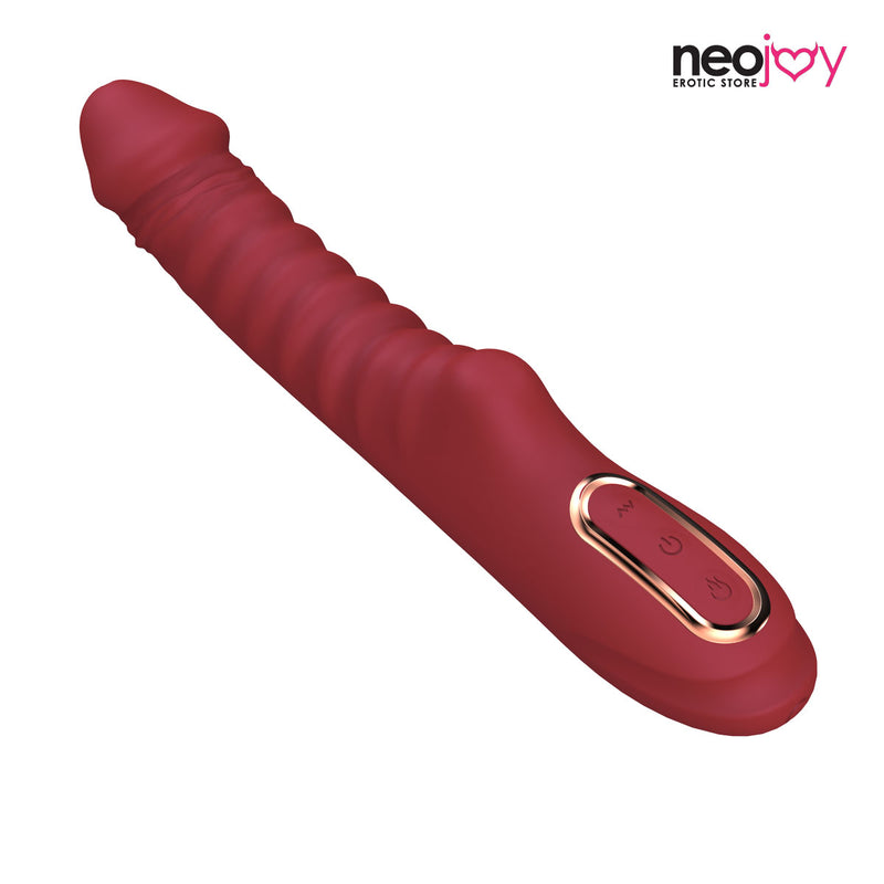 Neojoy - Realistic Dildo Vibrator with 10 Vibrating and 3 Heating Modes With Rounded Texture - Grape Red video