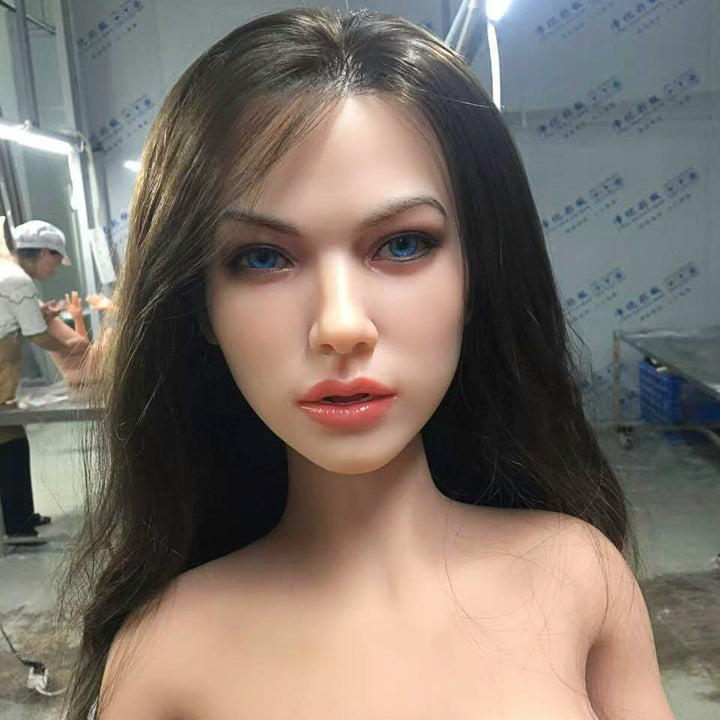 [HEAD-6YE-47K-TAN-SILICONE-BROWN-M16-IMPLANTED HAIR-MOVABLE JAW]