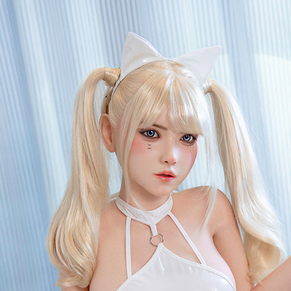 [HEAD-SY-M39#-NATURAL-SILICONE-BROWN-M16-IMPALNTED HAIR-MOVABLE JAW]