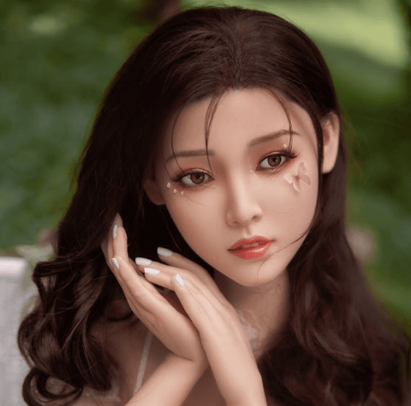 [HEAD-SY-225#-NATURAL-SILICONE-BROWN-M16-IMPLANTED HAIR]