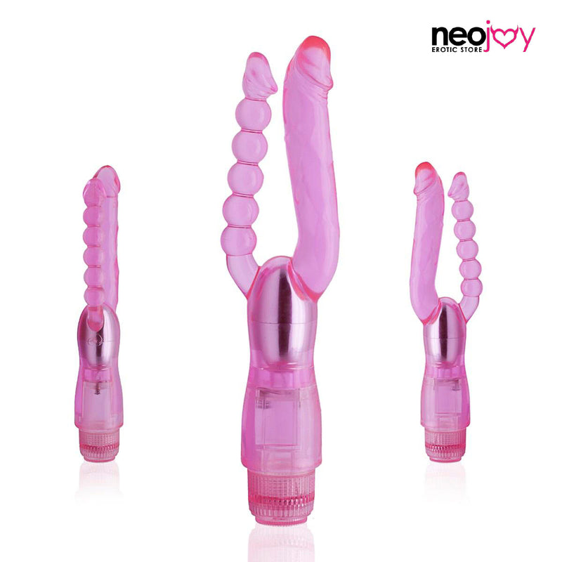 Neojoy Dual Female Massager Dildo Vibrator Multiple Speed Function Soft TPE Pink - 7 Inch - 18 cm video