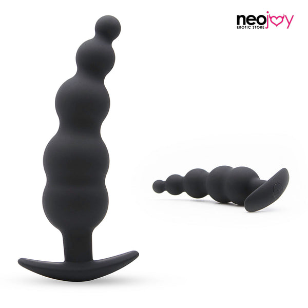 Neojoy Smooth Beaded Prober Silicone Hypoallergenic Butt Plug Prostate Massager - P-Spot Anal Stimulation Beads - Adult Sex Toy