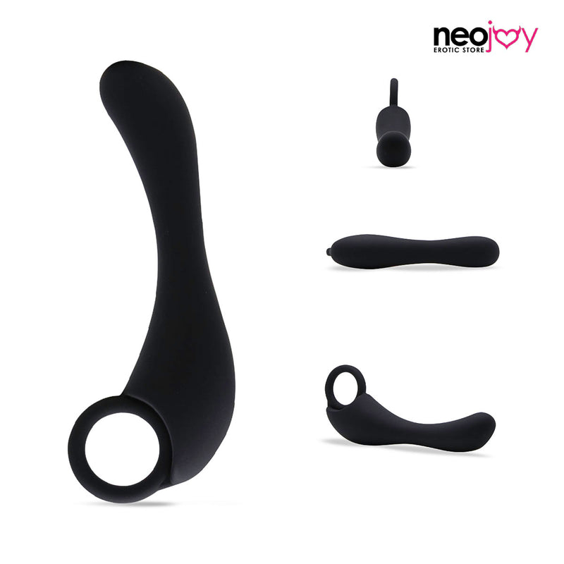 Neojoy Anal Play Toy Prostate Prober 10 Vibration Silicone Black 13.5cm - 5.3 inch video