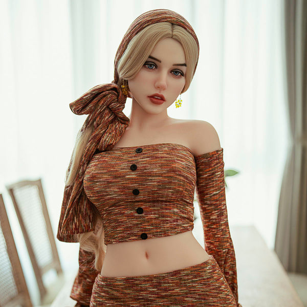 [HEAD-SY-319#-NATURAL-SILICONE-BROWN-M16-IMPLANTED HAIR]