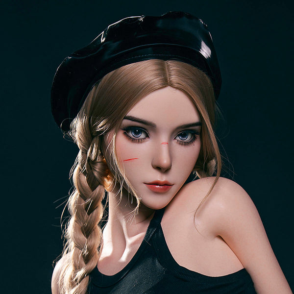 [HEAD-SY-S37#-NATURAL-SILICONE-BROWN-M16-IMPLANTED HAIR]