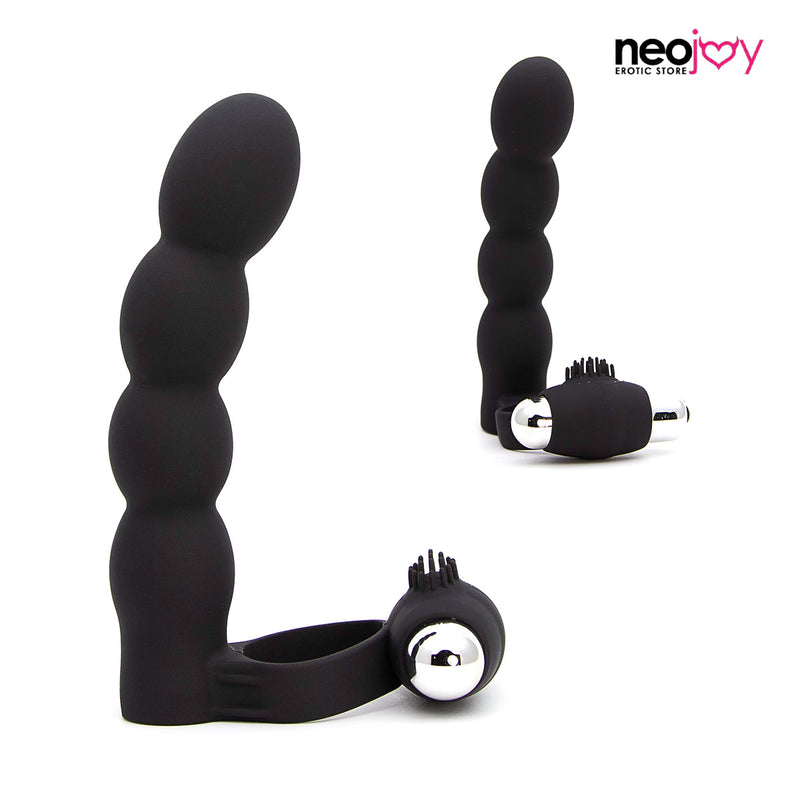Neojoy Beaded Shaft Ring - Penis Ring Butt Plug - Silicone Anal Prober - Couple Sex Toy video