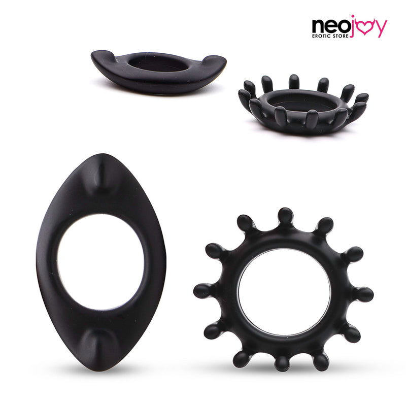 Neojoy Gear Ring Silicone Penis Ring for Enhanced Erection Set of 2 Cock Rings video