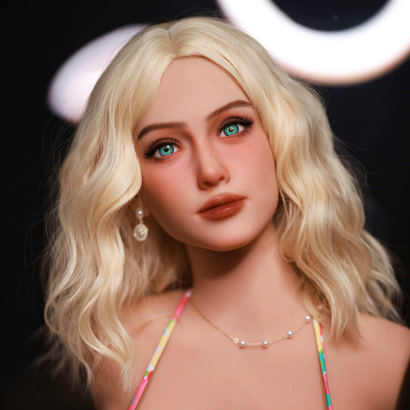 Firedoll - Anna - Silicone Sex Doll Head - Movable Jaw - M16 Compatible - Light Tan video
