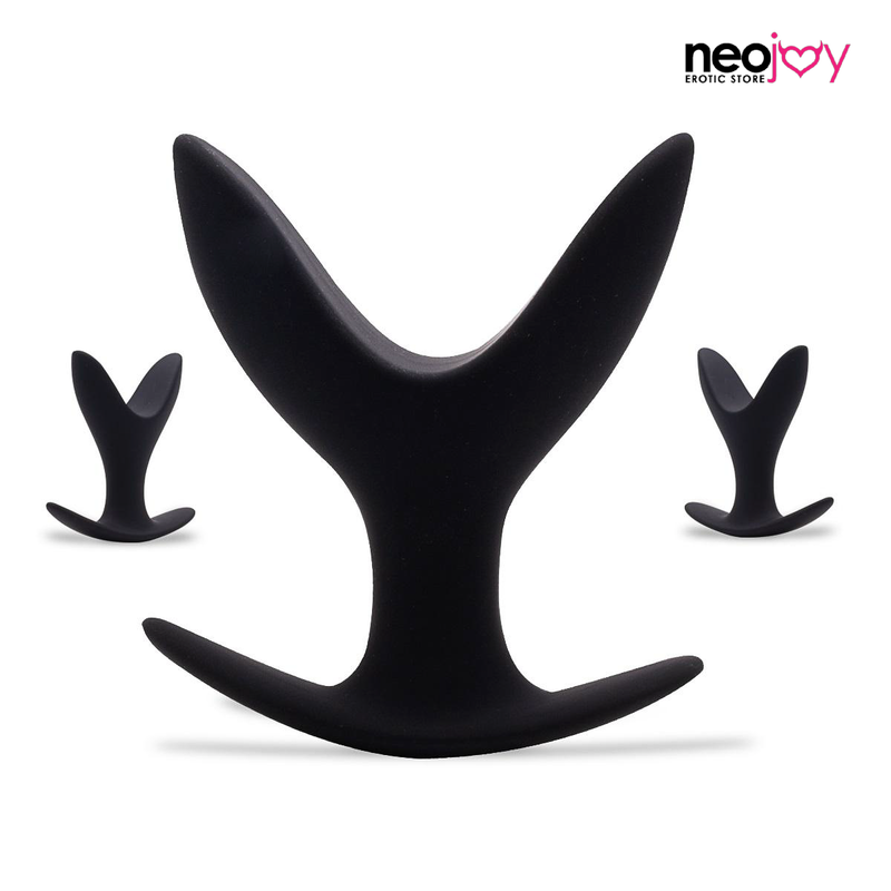 Neojoy Super Expandable Butt Plug Silicone Black With Flat Base video