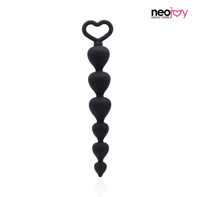 Neojoy Love Anal Beads Silicone Black - 6.9 inch -17.45cm video