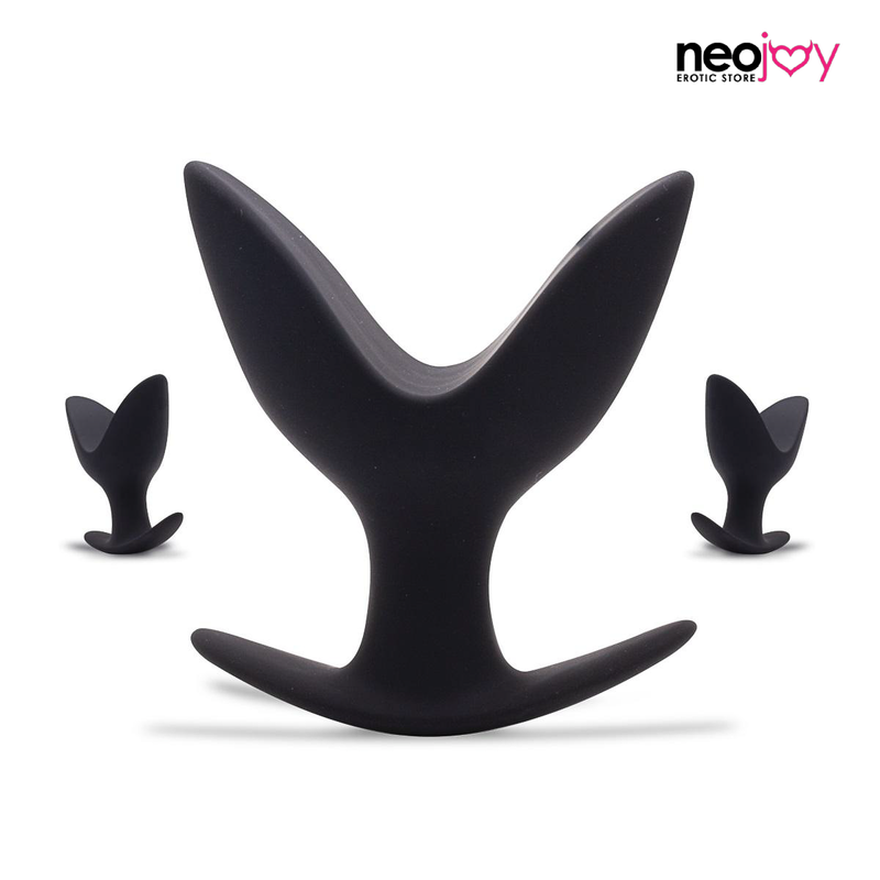Neojoy Super Expandable Butt Plug Silicone Black With Flat Base Medium video