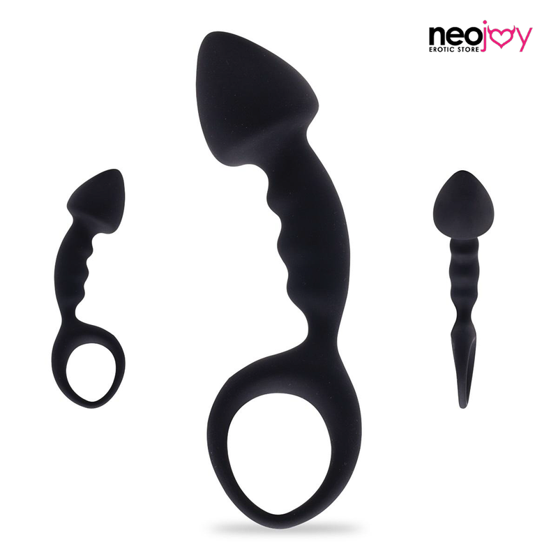 Neojoy Cupid's Arrow Butt plug Silicone Black With Loop - 3.9 inch - 10cm video