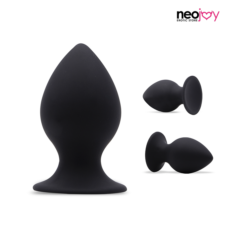 Neojoy Silicone Butt Plug With Suction Cup Base - Black video