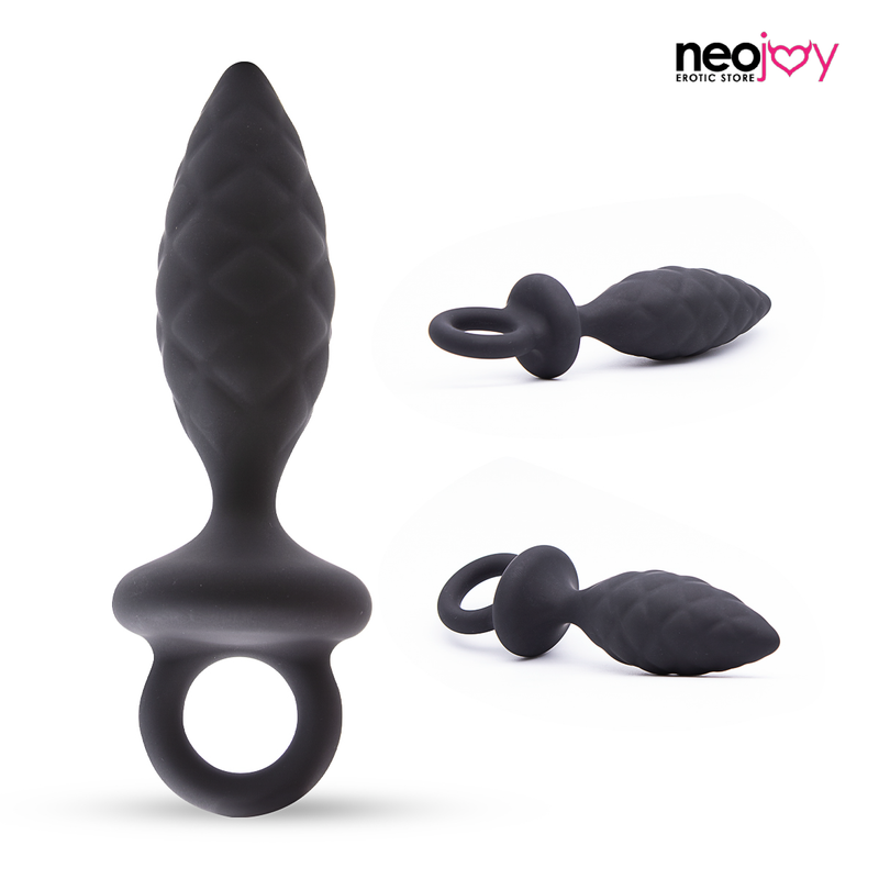 Neojoy Silicone Anal Plug with Loop - Black video