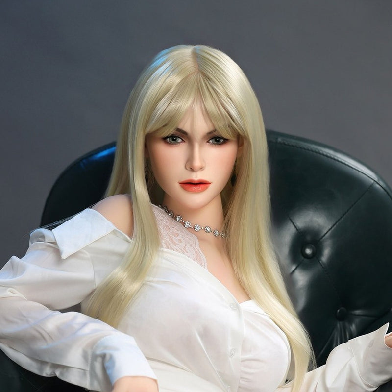 Orangein G51 - AI Chat Movable Jaw Silicone Sex Doll Head - Implanted Hair - M16 Compatible - White video