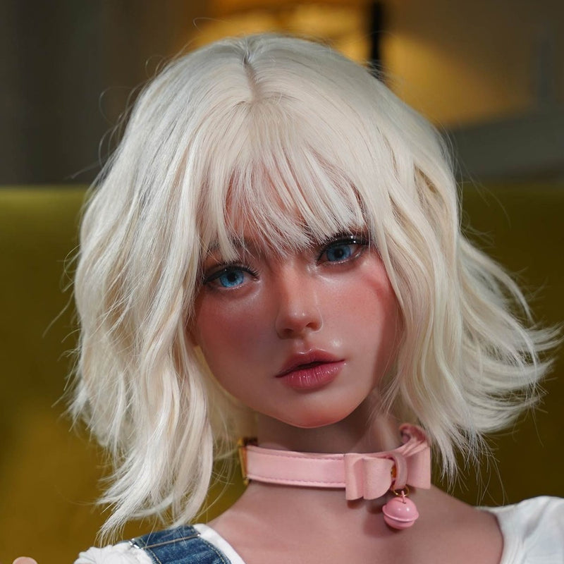 Orangein G31 - AI Chat Movable Jaw Silicone Sex Doll Head - Implanted Hair - M16 Compatible - Tan video