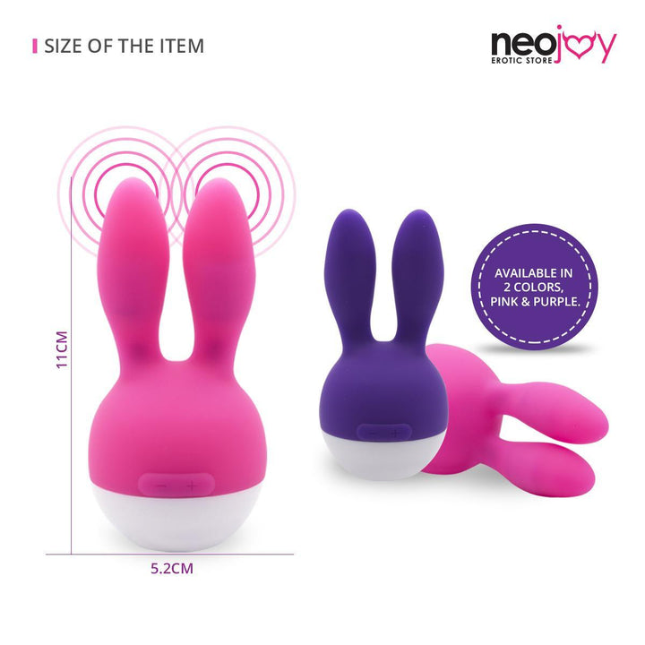 Neojoy Nip-Clit Silicone Clitoral Vibrator USB Rechargeable 7-Speed Functions - Pink - Lucidtoys
