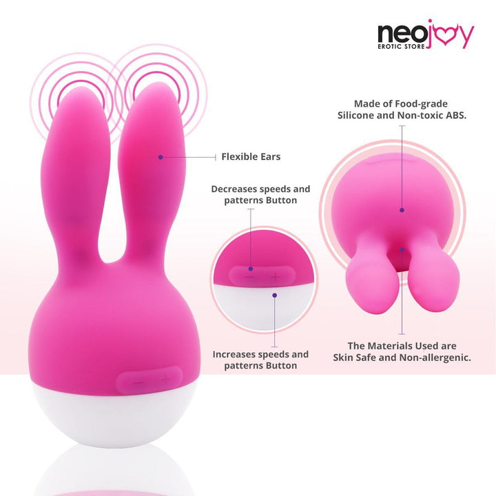 Neojoy Nip-Clit Silicone Clitoral Vibrator USB Rechargeable 7-Speed Functions - Pink Clitoral Vibrators - lucidtoys.com Dildo vibrator sex toy love doll