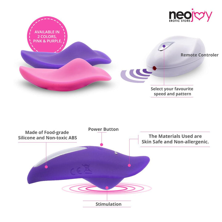 NeoJoy Leaf Vibrator Silicon 9 Vibration Function USB Rechargeable - Purple - Lucidtoys