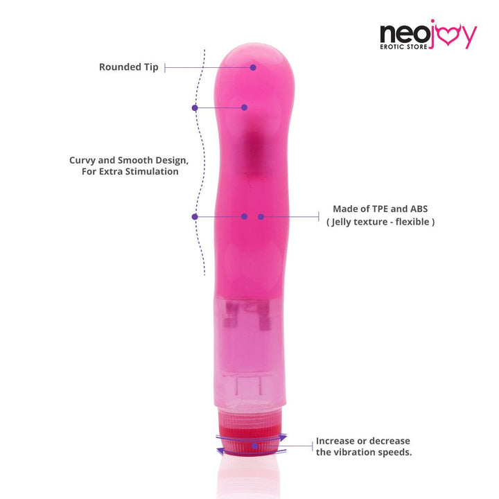 Neojoy Jelly Mini vagina Vibrator PVC - Pink 6.88 inch - 17.5cm 6