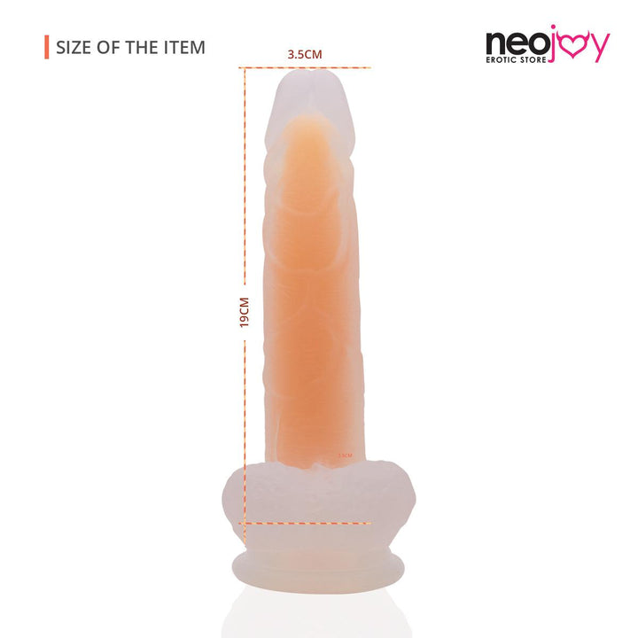 Neojoy - Pure Silicone transparent and luminous Dildo - Orange - lucidtoys.com