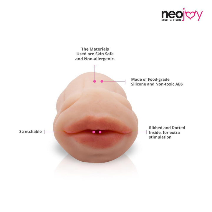 Neojoy Realistic Mouth Stroker - Flesh - 5.3 inch - 13.5cm Hand Masturbators - lucidtoys.com Dildo vibrator sex toy love doll