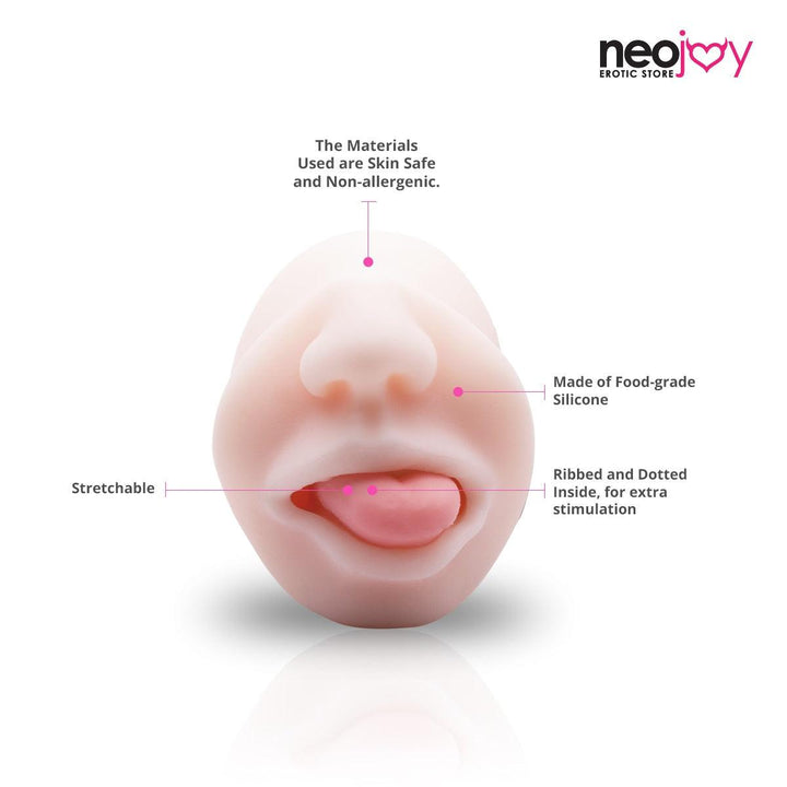 Neojoy Super Real Mouth Shape Stroker Pocket Pussy  - Flesh