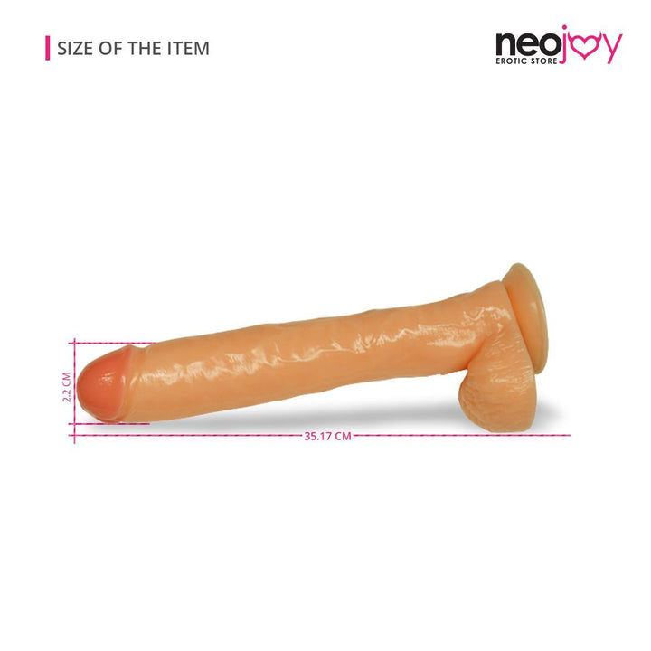 Neojoy - Super-Stud Dildo With Suction Cup - 35.17cm - 13.8 inch - Lucidtoys