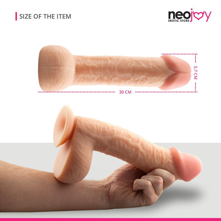 Neojoy Dong Realistic Dildo With Suction Cup - Flesh  11.8 inch - 29.97 cm Dildos - lucidtoys.com Dildo vibrator sex toy love doll