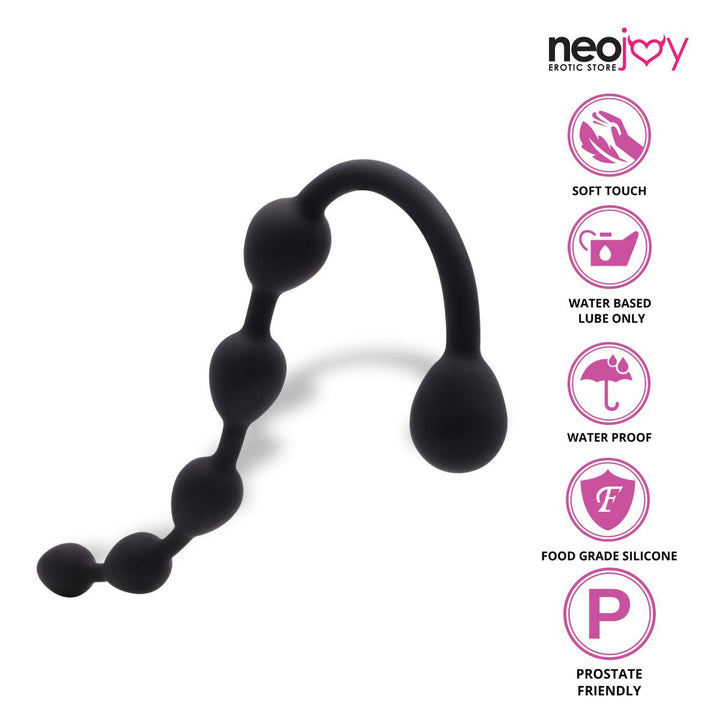 Neojoy Medium Anal Beads Silicone Black - 11.8 Inch - 30cm Anal Beeds - lucidtoys.com Dildo vibrator sex toy love doll
