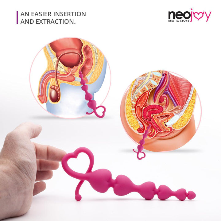 Neojoy Love Anal Beads Silicone Large Pink - 7 Inch - 18cm - Lucidtoys