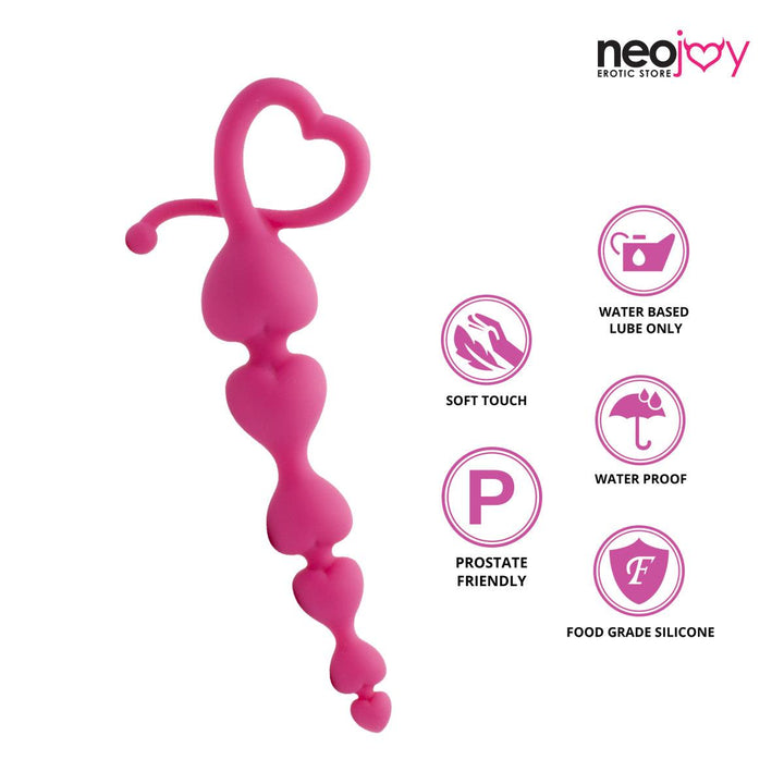 Neojoy Love Anal Beads Silicone Large Pink - 7 Inch - 18cm - Lucidtoys