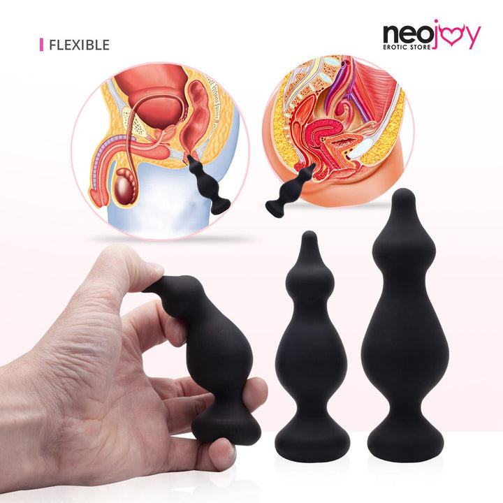 Neojoy Anal Plugs silky smooth  Silicone  Butt Plug with 3 sizes Butt Plugs - lucidtoys.com Dildo vibrator sex toy love doll