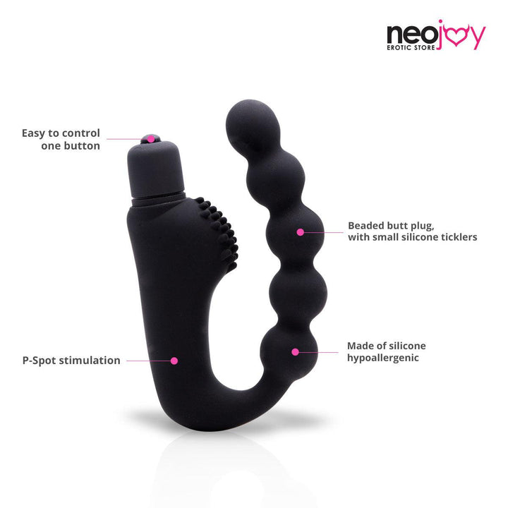 Neojoy 10 Modes Beaded Prostate Massager Butt Plug Men Sex Toy Prostate Massagers - lucidtoys.com Dildo vibrator sex toy love doll
