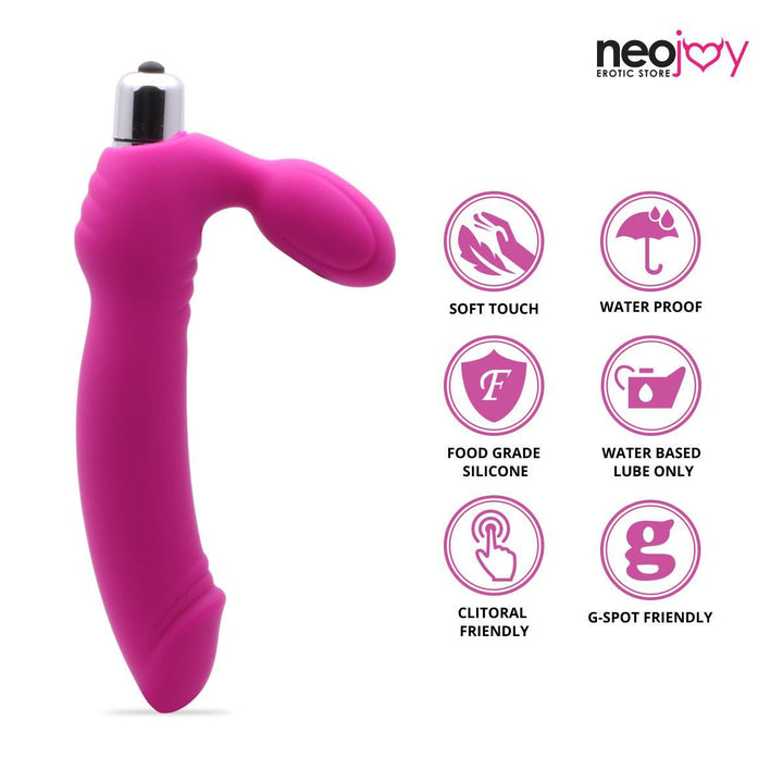 Neojoy Strapless Vibrating Dildo Silicone For Solo and Couple - Pink 6.88 inch- 17cm - Lucidtoys
