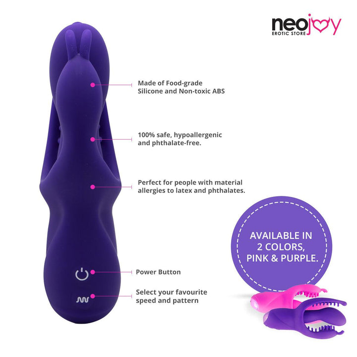 Neojoy G-spot 10- Vibration functions Silicone Clitoral Stimulator - Purple - Lucidtoys