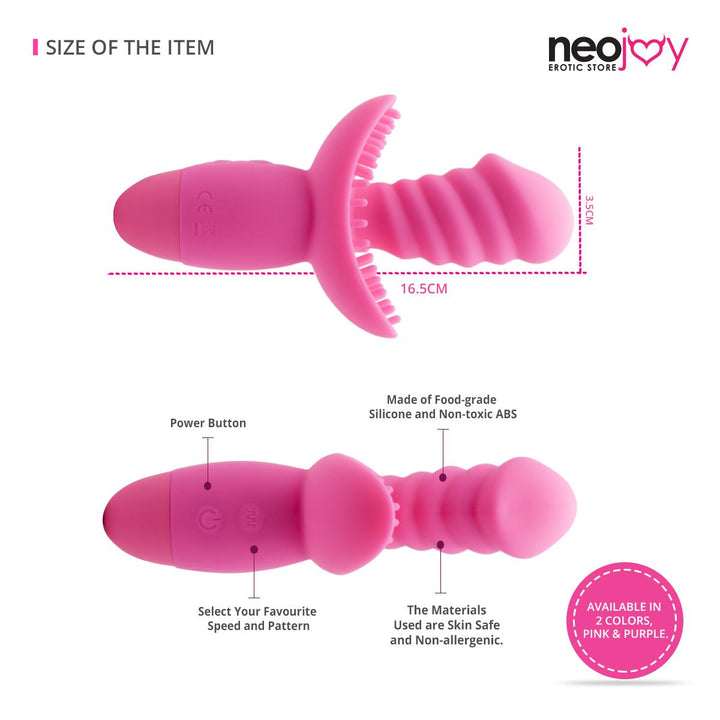 Neojoy Silicone Twist G-spot Clitoral Vibrator 10-Speed Functions - Pink G-spot - lucidtoys.com Dildo vibrator sex toy love doll