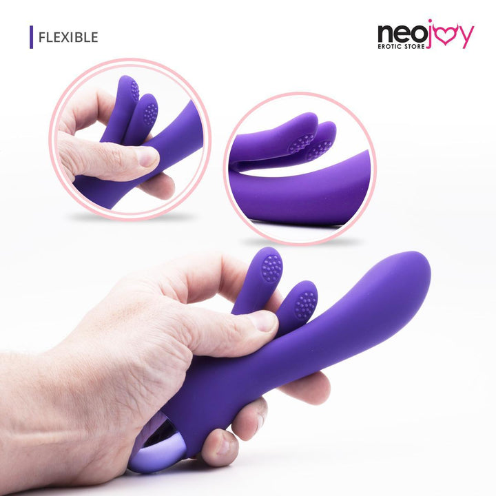 Neojoy G-spot Clit Silicone Clitoral Vibrator USB Rechargeable 10-Speed Functions - Purple - Lucidtoys