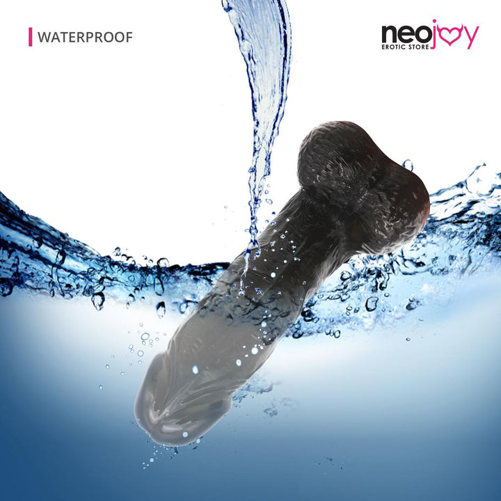 Neojoy Jelly-Soft Crystal Dildo Black - 20 cm - lucidtoys.com