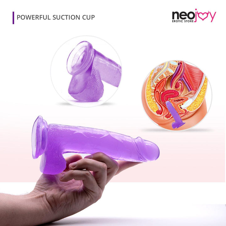 Neojoy Jelly-Soft Crystal Dildo Purple - 20 cm Dildos - lucidtoys.com Dildo vibrator sex toy love doll