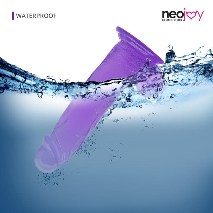 Neojoy - Jelly Soft Crystal Dildo With Suction Cup - Purple - 20cm - 7.9 inch - Lucidtoys