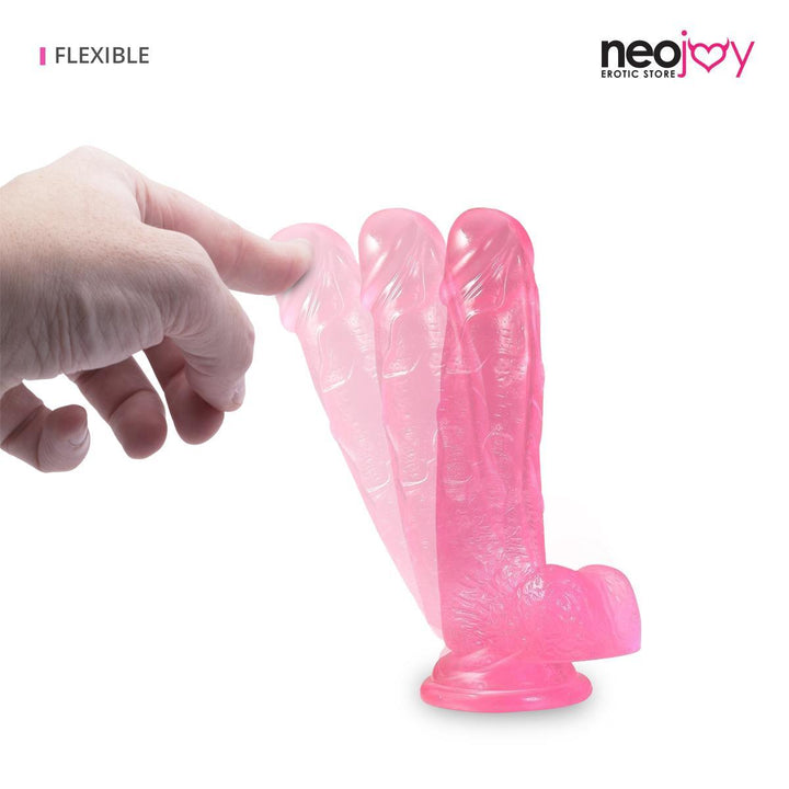 Neojoy Jelly-Soft Crystal Dildo Pink - 20 cm - lucidtoys.com