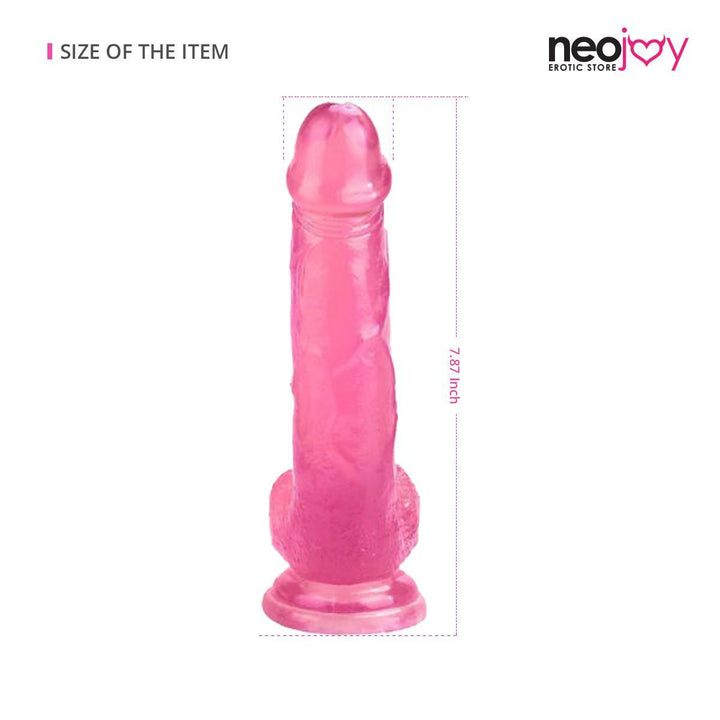 Neojoy Jelly-Soft Crystal Dildo Pink - 20 cm - lucidtoys.com