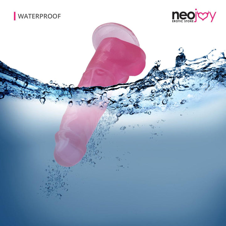 Neojoy Soft Jelly Crystal Dildo TPE with Suction Cup - Pink 9 inch - 23cm - Lucidtoys